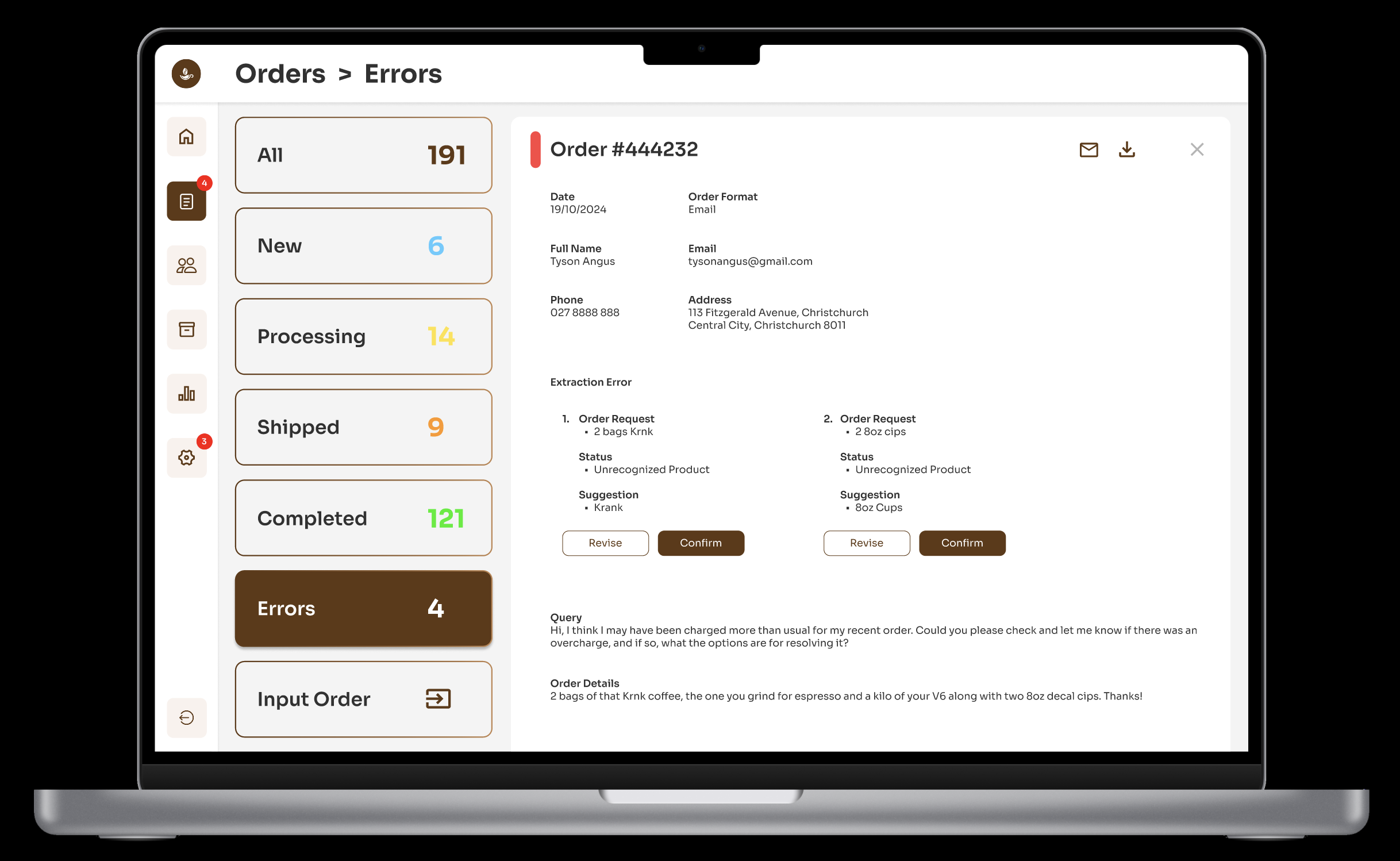C4 Coffee wireframes